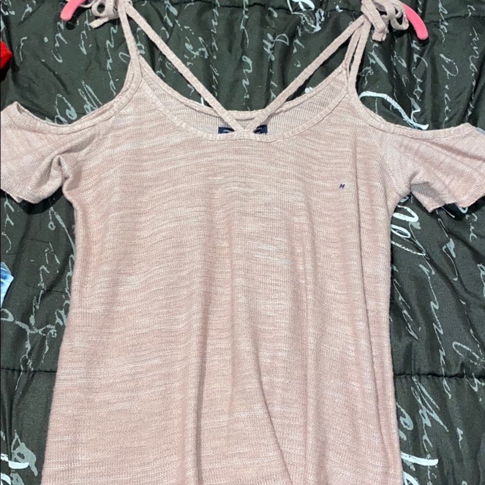 American Eagle Blush Off the Shoulder Top